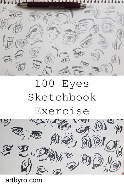 Cartoon Drawing Exercises, Eye Drawing Practice, Eye Drawing Exercise, How Start Drawing, Get Better At Drawing, Sketch Practice Exercises, Sketching Exercises, Sketching Practice Exercises, How To Draw Better