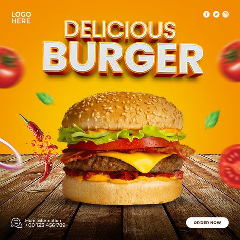 Burger Banner Design, Burger Poster Design Ideas, Burger Design Poster, Pikbest Graphic Design Templates, Burger Social Media Design, Burger Poster Design, Food Social Media Design, Food Banner Design, Burger Ads