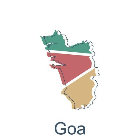 Map of Goa illustration design with black outline on white background, design template suitable for your company Goa Map Illustration, Goa Illustration, Goa Map, White Background Design, Map Outline, Cityscape Photos, Illustrated Map, Logo Banners, Marketing Design