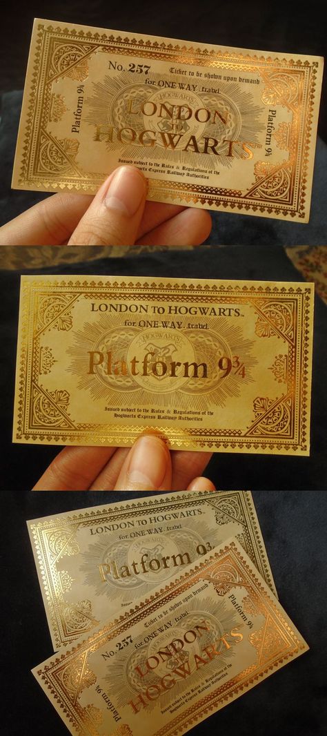 Screen accurate replica of Hogwarts Express Platform 9¾ ticket replica Harry Potter Ticket, Hogwarts Express Ticket, Hogwarts Express, Wizarding World, Hogwarts, Harry Potter, Screen