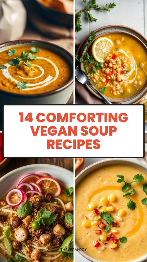 14 Comforting Vegan Soup Recipes Sun King Soup, Soups Recipes Vegan, Whole Food Plant Based Soups, Healing Vegan Soup, Simple Soup Recipes Vegetarian, Winter Recipes Vegan, Winter Soup Vegetarian, Vegetarian Winter Soups, Vegan Gluten Free Soup Recipes