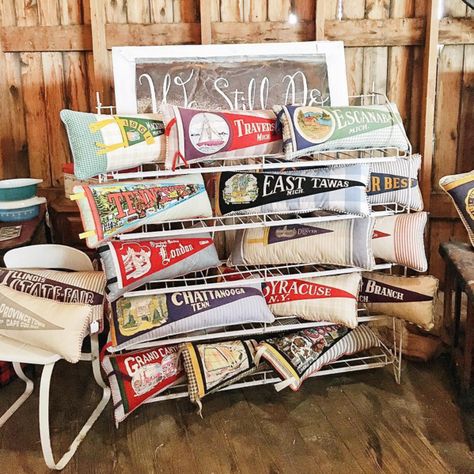 Vintage Boys Bedrooms, Celebrities Homes, Found Cottage, Cabin Camper, Vintage Pennants, The Found Cottage, The Lettered Cottage, Travel Trailer Decor, Lettered Cottage