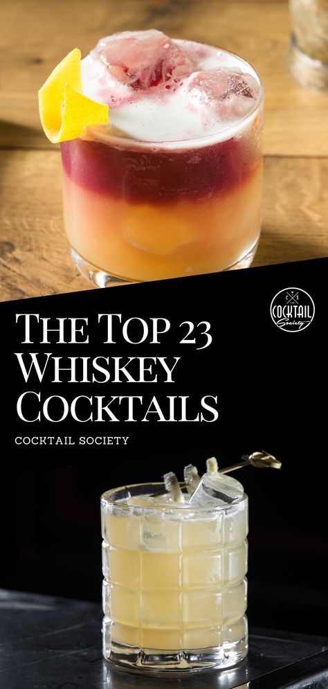 Good Whiskey Drinks, Best Whiskey Cocktails, Rye Whiskey Cocktail, Whiskey Cocktails Easy, Rye Cocktails, Whiskey Drinks Recipes, Black Manhattan, New York Sour, Whiskey Sour Recipe