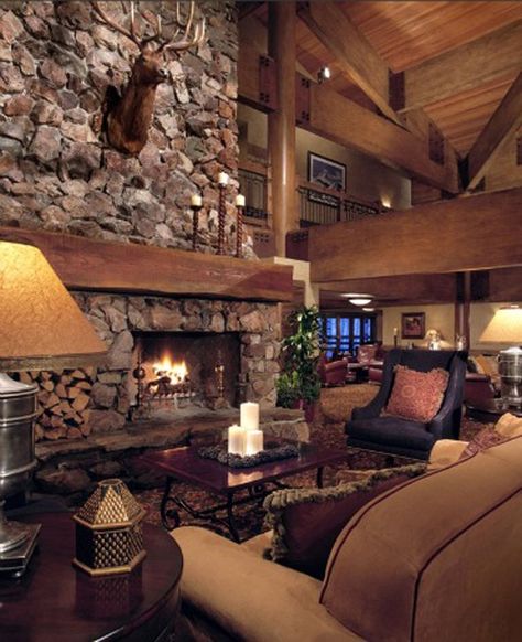 I could live there!! Ski House Fireplace, Christmas Lodge Aesthetic, Aspen Cabin Interior, Ski Resort Aesthetic Interior, Winter Lodge Exterior, Ski Lodge Aesthetic Interior, Mountain Lodge Aesthetic, Winter Lodge Aesthetic, Winter Lodge Interior