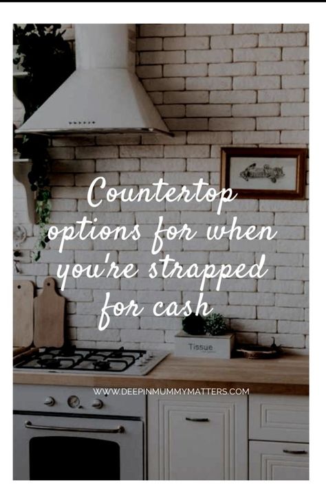 Countertop Options for When You're Strapped Of Cash 1 Alternative Kitchen Countertops, Kitchen Countertops On A Budget, Affordable Countertops, Durable Countertops, Cheap Countertops, Countertop Options, Concrete Countertops, French House, Chic Home