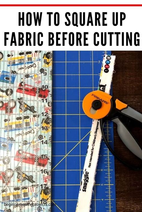 The easiest way to square up fabric so it is ready for any sewing project. I love this tutorial! #sewingtips Beginner Sewing Projects, Sewing Projects Clothes, Sew Ins, Beginner Sewing, Beginner Sewing Projects Easy, Quilt Projects, Quilting Techniques, Online Class, Quilting Tips