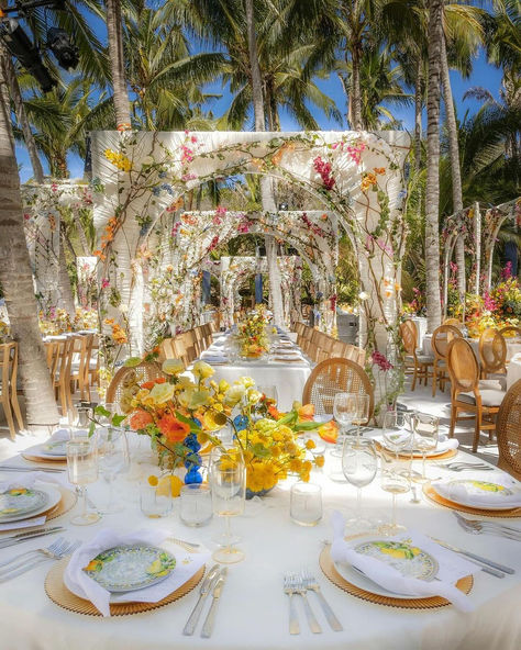 When you take your #wedding palette to the NEXT LEVEL 🤩🧡🩷💙🌴✨ @rodrigomorarm and @michellepourroy completely transformed this seaside venue… | Instagram Reception Decorations Simple, Simple Wedding Reception Ideas, Wedding Reception Decorations Simple, Wedding Reception Decorations Indoor, Reception Decorations Indoor, Indoor Wedding Reception Decorations, Indoor Wedding Reception Decor, Wedding Reception Decorations Table, Reception Decorations Table