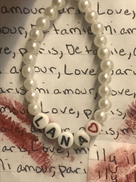 Letters Bracelet Beads, Song Inspired Bracelets, Lana Del Rey Clay Bead Bracelet, The Weekend Bracelet, Bracelets Inspo Beads, Lana Del Rey Beaded Bracelet, Braclete Pattern Beads, Bracelet Ideas Grunge, Bracelet Inspo Aesthetic