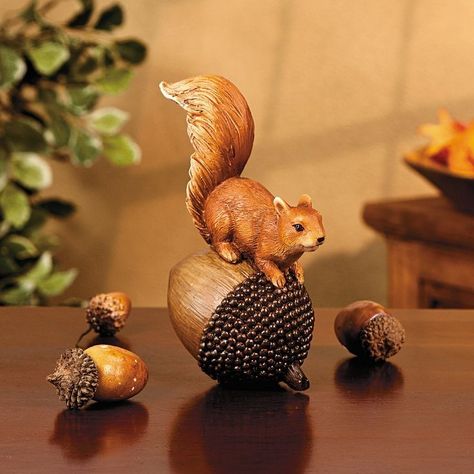 Squirrel With Nut, Autumn Squirrel, Squirrel Figurine, Fall Spices, Home Decor Accents, Decor Accents, Holiday Wishes, Arts And Crafts Movement, Wedding Supplies