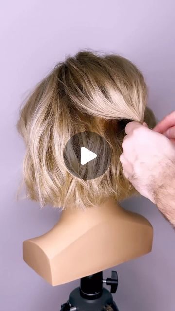 Joseph I'Anson on Instagram: "Easy half up style for short bob length hair….
And my winning styling video at this year @behindthechair_com @oneshothairawards 

L’IMAGE Mannequin - “DENISE” from @equip_the_creative use code Joseph10 at the checkout to get 10% off your order.
.
.
.
.
.
.
.
#hairinspo #hairtutorial #beyondtheponytail #reel #reelitfeelit #hairup #hairups #hairupdo #updo #updos #updotutorial #bridalhair #hairideas #weddinghairdo #weddinghair #bohohair #bohowedding #shorthair #bridalhairinspo #igreels #upstyle #hairwedding #hairupdostyle #updostyles #shorthairupdo #saltburn #shorthairstyles #shortupdo 
@markleesonsalons @nextlevelhairstylists
@hairbrained_official@limage_
gmbh
@hairtutorial4you @hairstyles_ideas @i.love.hairstyles @esteticamagazine @beyondtheponytail @ghdhairpro Short Bob Updo, Upstyles For Short Hair, Bob Length Hair, Bob Updo Hairstyles, Running Late Hairstyles, Bob Updo, Half Up Half Down Short Hair, Bob Length, Love Hairstyles