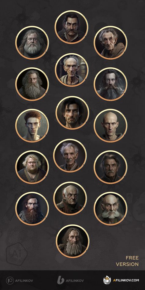 Free NPC tokens for your online games: humans, males. (DnD, Pathfinder) Dnd Peasant, Npc Dnd, Dnd Tokens, Dnd Ideas, Tabletop Rpg Maps, D D Monsters, Dnd Maps, Dnd Stuff, Gaming Token