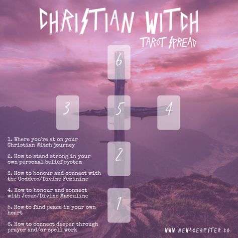 Christian Witch Tarot or Oracle Spread — New Age Hipster Christian Witch Aesthetic, Catholic Witch, Confusing Relationship, Christian Witchcraft, Christian Witch, Full Moon Tarot, Witch Tarot, Tarot Card Spreads, Tarot Tips