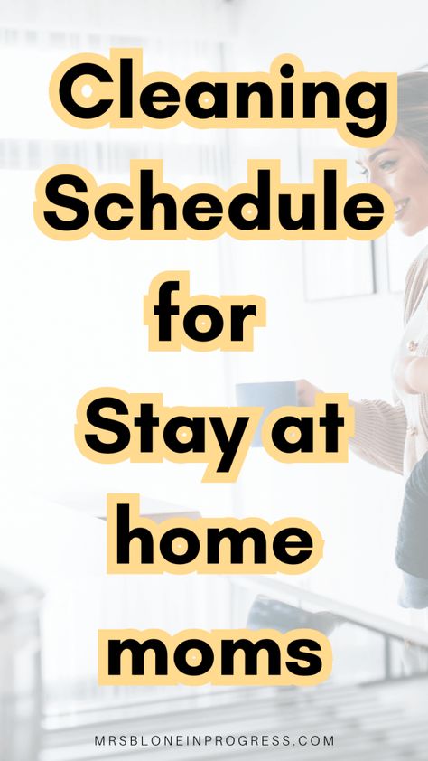 Easy Cleaning Schedule for Stay-At-Home Mom 1950s Housewife Routine, Realistic Cleaning Schedule, Deep Cleaning House Checklist, Easy Cleaning Schedule, Housekeeping Schedule, Daily Cleaning Checklist, Productive Moms, Weekly Cleaning Checklist, Deep Cleaning House