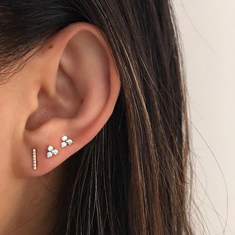 Loving this EFC ear-party lineup ✨ Xo, EF #efcollection Formal Earrings, Gold Bar Earrings, Ear Party, Emerald Earrings Studs, Mens Gold Jewelry, Bar Stud Earrings, Bar Studs, Spike Earrings, Diamond Bar