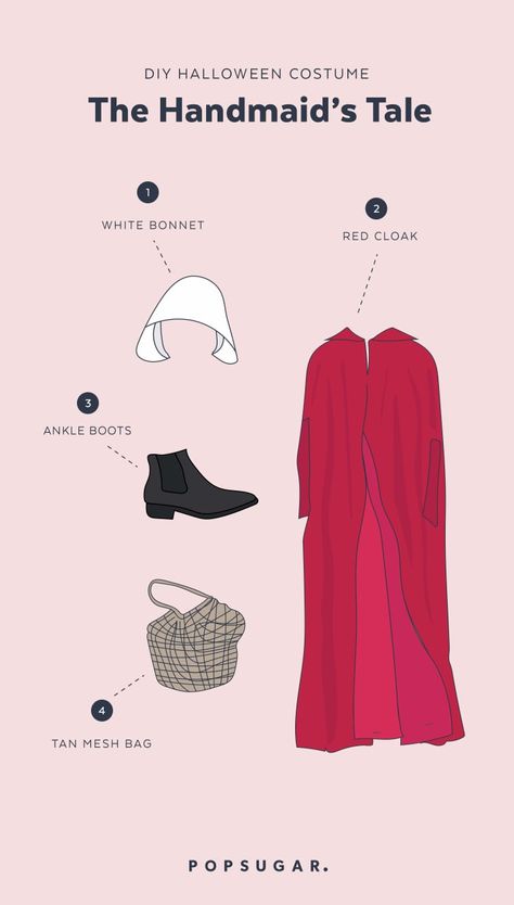 Join the Resistance With This DIY Handmaid’s Tale Halloween Costume Halloween Costumes Illustration, Costume Room, The Handmaid's Tale Book, Handmaids Tale Costume, A Handmaids Tale, Handmade Tale, Handmaids Tale, Elizabeth Moss, Lazy Halloween