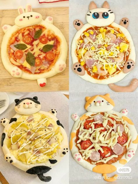 Kue Macaroon, Pics Of Food, Cute Pizza, Food Shapes, Kawaii Cooking, Cute Baking, Cute Snacks, Easy Food Art, Cute Food Art