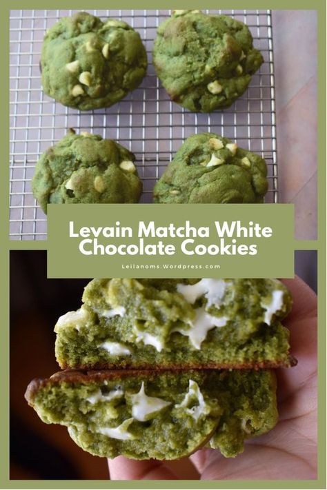 Matcha White Chocolate Cookies, Matcha Cookies Recipe, Levain Cookie Recipe, Matcha Baking, New York Cookies, Levain Cookies, Classic Savory, Matcha White Chocolate, Matcha Dessert