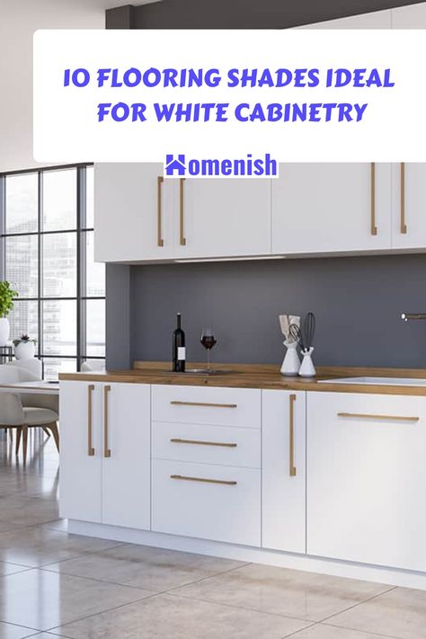 Pairing white cabinets with the right floor color can create an effortlessly elegant look in your kitchen. We've curated ten floor color choices that will enhance the crispness of white cabinets and complete your culinary haven. Floor Ideas For White Kitchen, Flooring White Kitchen, Kitchen Vinyl Flooring, Beige Floor Tile, Vinyl Flooring Kitchen, Vinyl Floor Covering, Color Floor, Kitchen Vinyl, White Tile Floor