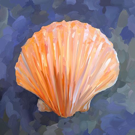 Seashell I - fine art prints - SOLD Seashell Painting, Painted Shells, Seashell Art, Beach Painting, Shell Art, Painting Class, Beach Art, Painting Projects, Painting Inspiration