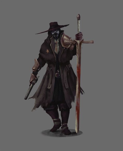 Lionel Dorviler - WildWest vampires Western Vampire, Steampunk Artwork, Dragon Rpg, Vampire Art, Fantasy Battle, Dungeons And Dragons Characters, Western Design, Warhammer Fantasy, Old West