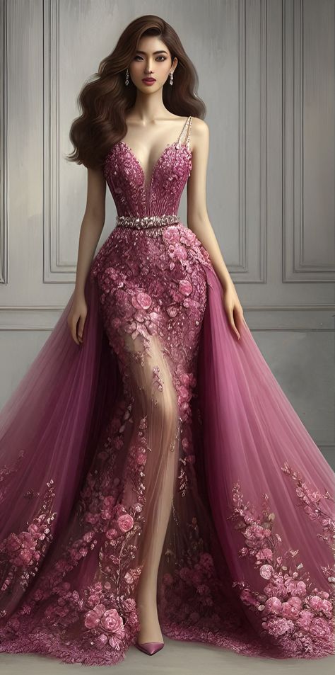 Dress style collection design ideas Made with AI @Copyright by អាណាចក្រសម្រស់ [[ Beauty Empire ]] 🇰🇭 Most Beautiful Dresses In The World, Classy Jumpsuit Outfits, Robes Glamour, Most Paused Movie Scenes, Bollywood Dress, High Fashion Dresses, Fancy Gowns, Soiree Dress, Long Dress Design