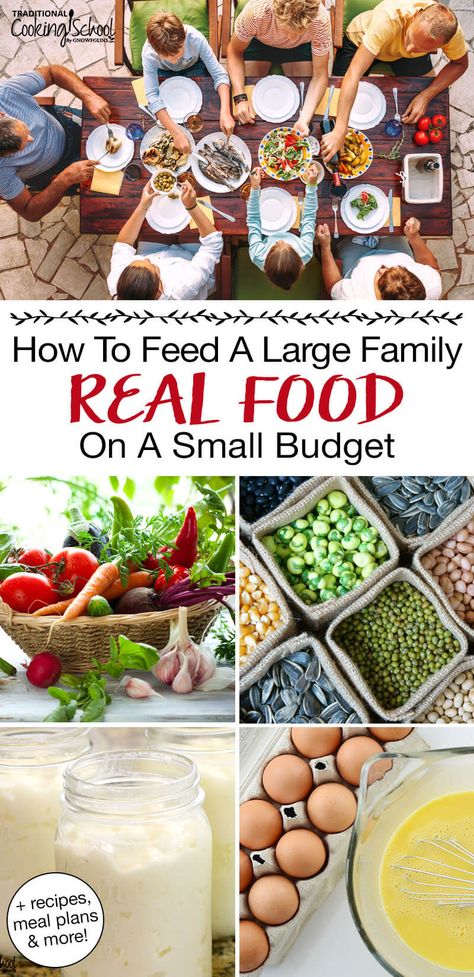 Large Family Dinner Ideas, Feeding Large Family, Whole Foods Meal Plan, Real Food Meal Plan, Recipes Budget, Real Food Dinner, Low Budget Meals, Family Meal Prep, Frugal Meal Planning