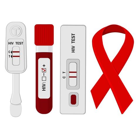 An HIV testing kit with a laboratory test tube for blood analysis. Vector illustration. Hiv Tests, Hiv Test, Test Posters, Myanmar Art, Hiv Positive, Positive Test, Heart Break, Hiv Aids, Aids Hiv