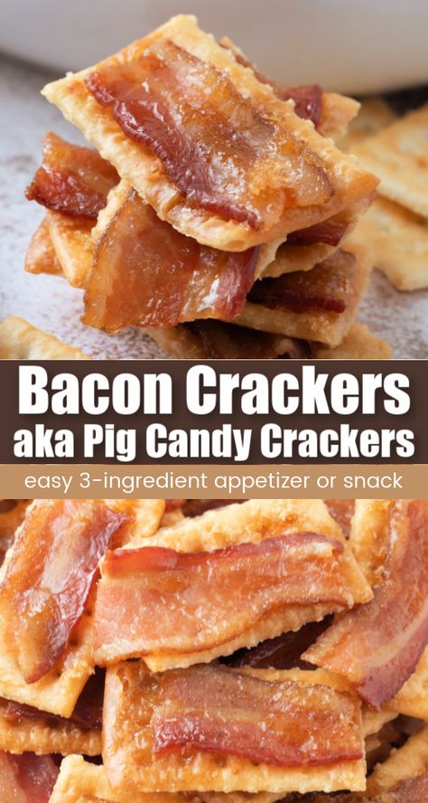 Fall Bonfire Party Ideas Food, Bacon Crackers Brown Sugar, Cracker Appetizers, Candy Crackers, Bacon Crackers, Bacon Cracker, Easy Recipes For Dinner, Crackers Appetizers, Pig Candy