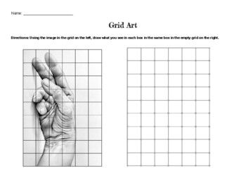 Grid Art Practice Drawing Sketch Project Actvity Worksheet Middle High School Homeschool Remote Distance Learning Hand Shading Value Value Shading Art Projects, Grid Drawing Practice, Enlargement Drawing, Grid For Drawing, Grid Drawing Worksheet, High School Art Worksheets, Hand Shading, Sketch Shading, High School Homeschool