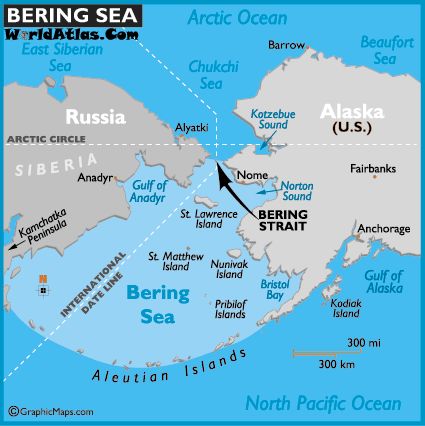 You should totally go to Russia while you're in Alaska. Alaska Images, 7th Grade Social Studies, Bering Strait, Gulf Of Alaska, Alaska Map, Sea Map, Aleutian Islands, Bering Sea, Map World