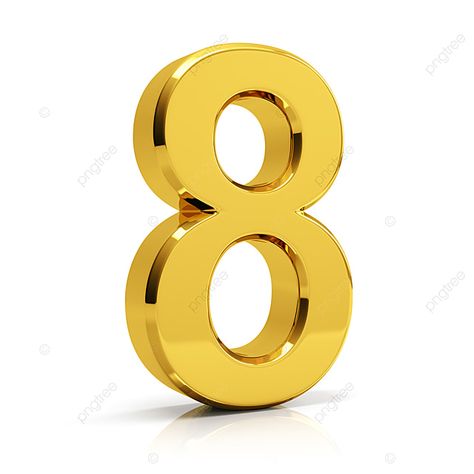 Number Clipart, 3d Numbers, Marco Vintage, 1 Clipart, Gold Clipart, Number Eight, 8 Number, Best Printers, Gold Number