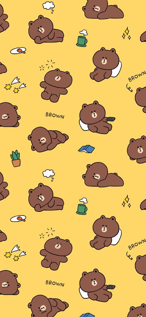 Line Bear Wallpaper, Johnny Hotel Transylvania, Brown And Cony Love, Line Brown Bear, Brown And Cony, Ip Design, Cony Brown, Brown And Friends, Brown Co