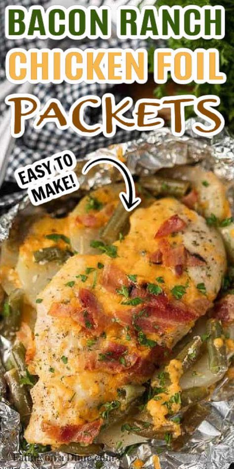 Easy Worknight Meals, Chicken Hobo Dinner Foil Packets Ovens, Camping Chicken Recipes, Chicken Foil Packets For The Oven, Camping Keto, Grill Chicken Recipes, Chicken Surprise, Hobo Packets, Foil Recipes