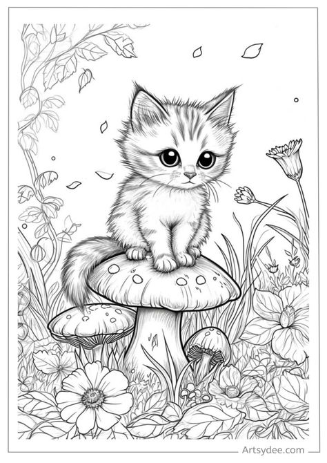 Discover 37 adorable and free printable kitten coloring pages for both children and adults. Unleash your creativity and relax with these charming feline illustrations. Perfect for #familyfun and #arttherapy. Let's color together! #KittenColoring #PrintableColoringPages Kitten Coloring Pages, Mandala Animals, Free Printables For Kids, Colored Pencil Art Projects, Kittens Coloring, Summer Kid, Cat Coloring, Kitty Coloring, Printables For Kids