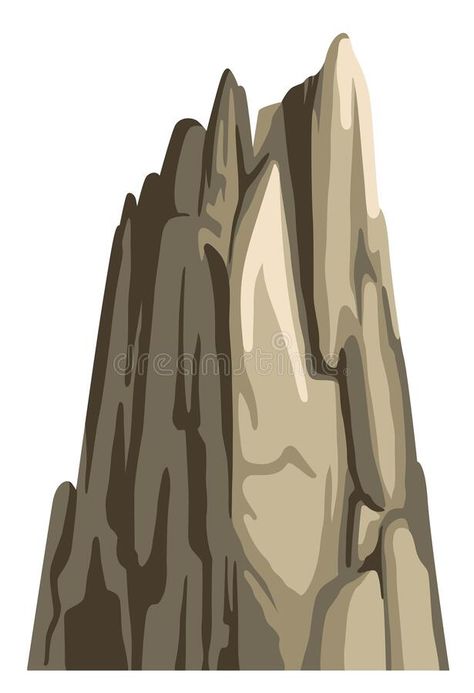 Mountain peak, hill top, isolated element for rocky landscape. Realistic nature vector clipart. Cartoon flat illustration stock illustration Rocky Mountain Illustration, Mountain Cartoon, Workshop Illustration, Yoga Dog Pose, Outdoors Logo Design, Cross Country Mountain Bike, Mountain Vector, Cartoon Mountain, Mountain Clipart