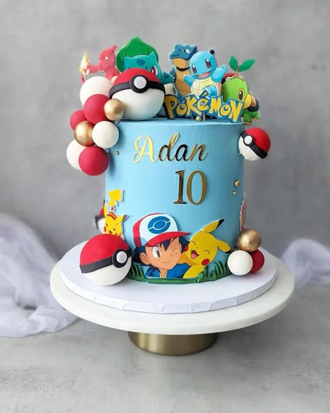 Cake Ideas For 11 Year Boy, Birthday Cakes For 6 Year Boy, Cake For 5 Year Boy, Birthday Cake For 10 Year Boy, Pokemon Themed Cake, Pokemon Birthday Party Cake, Pikachu Cake Ideas, Pokemon Cake Ideas, Pikachu Cake Birthdays