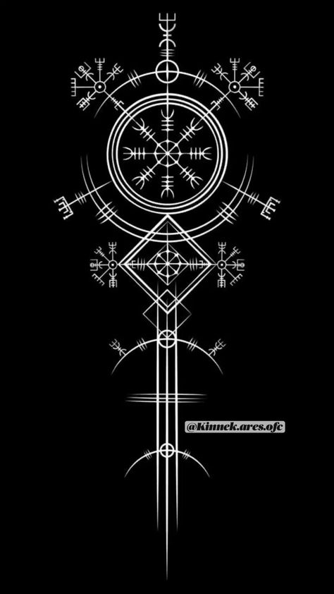 Ancient Viking Art, Runes Tattoo, Viking Symbols And Meanings, Viking Compass Tattoo, Norse Mythology Tattoo, Viking Wallpaper, Arte Viking, Viking Tattoo Symbol, Art Viking