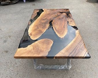 LaraWoodsEpoxy - Etsy Israel Dining Table Epoxy, Resin Dining Table, Kitchen Slab, Epoxy Dining Table, Sofa Dining Table, Dining Sofa, Table Epoxy, Epoxy Resin Table, Walnut Table