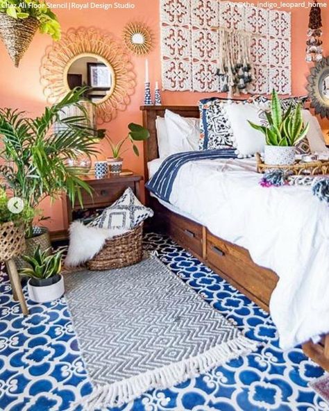 Moroccan Decor Bedroom, Floor Stencils, Furniture Stencil, Moroccan Bedroom, Moroccan Furniture, Moroccan Home Decor, Moroccan Wall, Moroccan Pattern, Wall Stencil