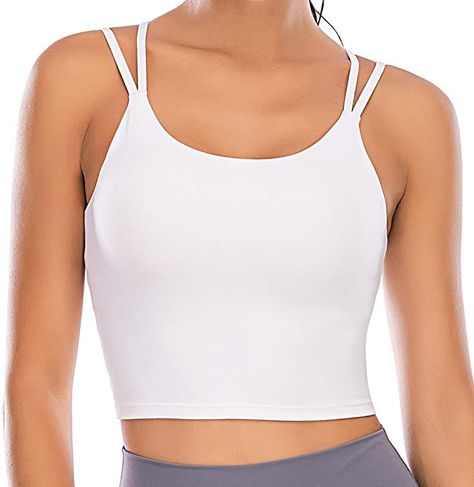 VORCY Womens Padded Sports Bra Fitness Workout Running Camisole Crop Top with Built in Bra at Amazon Women’s Clothing store #womensfashion #womenstop #womensclothing #VORCYWomensPaddedSportsBraFitnessWorkoutRunningCamisoleCropTopwithBuiltinBra Full Support Sports Bra, Lace Sports Bra, Best Sports Bras, Sports Bra Top, Medium Support Sports Bra, Yoga Sports Bra, Comfortable Bras, Tank Top Bras, Yoga Tank Tops