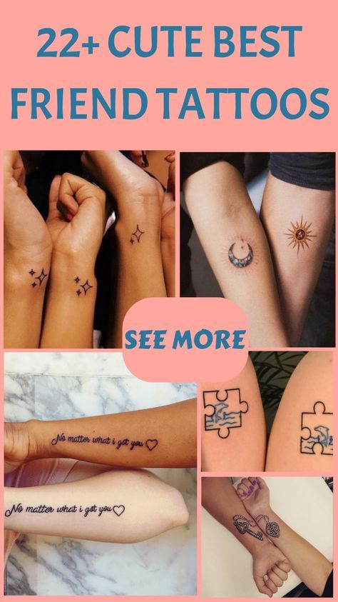 Micro Tattoos For Best Friends, Small Cute Friend Tattoos, Matching Best Friend Tattoos Behind Ear, Small Tattoo Friendship, Matching Friend Group Tattoos, Male And Female Best Friends Tattoos, Book Best Friend Tattoos, Best Friend Simple Tattoos, Dainty Bff Tattoos