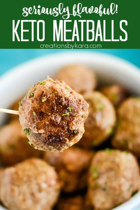 You won't miss the breadcrumbs in these Easy Keto Meatballs - ranch dressing mix gives them amazing flavor! Keep some in the freezer for extra quick last minute meals. #ketomeatballs #lowcarbmeatballs #ranchmeatballs @Creations by Kara Easy Keto Meatballs, Last Minute Meals, Low Carb Ranch Dressing, Keto Meatballs, Low Carb Meatballs, Healthy Potato Recipes, Ranch Dressing Mix, Magic Recipe, Low Carb Dinner Recipes