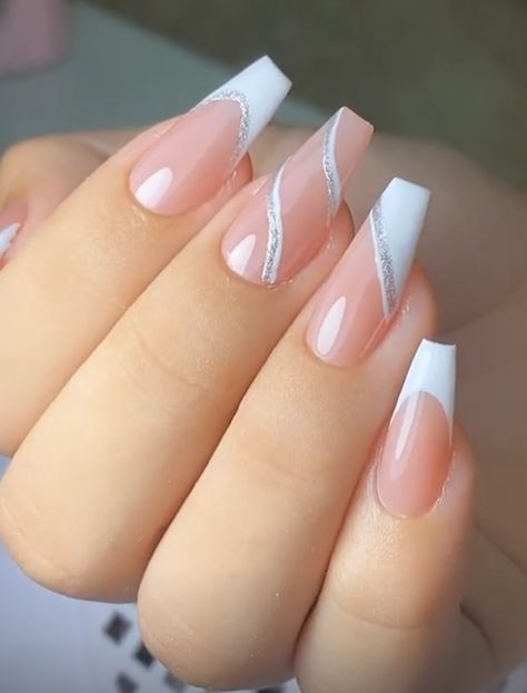 Her Nails, White Nail, White Nails, Nails, Pink, White