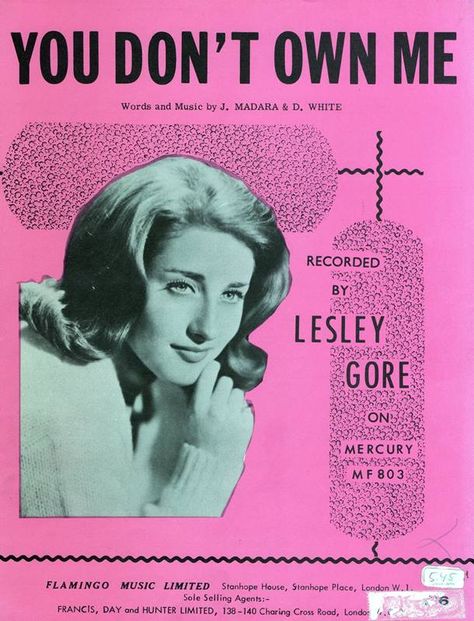 Lesley Gore You Dont Own Me, Leslie Gore Poster, You Dont Own Me Lesley Gore, You Don’t Own Me Song, Lesley Gore Poster, You Don't Own Me, Lesly Gore, Leslie Gore, Mary Winchester