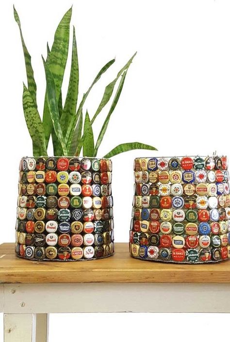 Beer Bottle Caps, Bottle Cap Art, Bottle Cap Crafts, Decor Entryway, Home Inspo, Bottle Caps, Recycled Furniture, More And More, Organic Modern