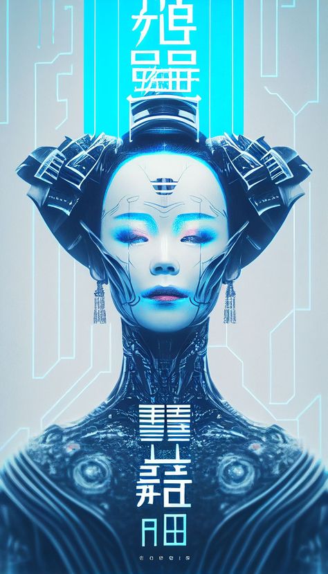 Japanese Beautiful Cyborg Women😍 futuristic poster #zicxa-photos #zicxa #images #background #wallpaper #freepik #shutterstock #VN Japanese Futuristic Art, Japanese Technology Aesthetic, Cyberpunk Graphic Design Inspiration, Futuristic Art Illustrations, Futuristic Technology Aesthetic, Japanese Cyberpunk Aesthetic, Futuristic Design Graphic, Japanese Futurism, Japan Futuristic