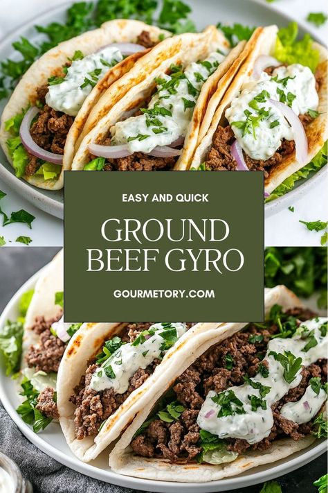 Ground Beef Gyros are a flavorful and satisfying dish that combines savory, seasoned
ground beef with fresh vegetables and creamy tzatziki sauce, all wrapped in soft, warm
pita bread. Perfect for a quick weeknight dinner or a casual gathering, this recipe brings
the classic flavors of Mediterranean cuisine to your table with minimal effort. Beef Gyro, Ground Beef