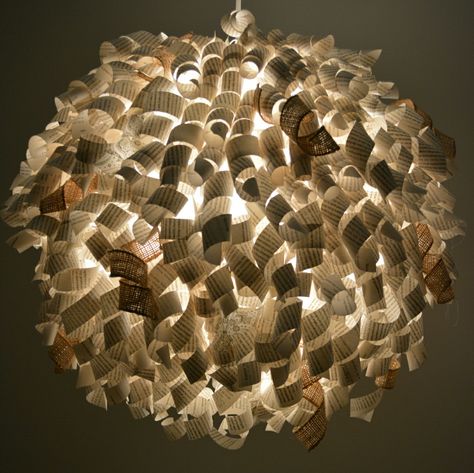 Recycled Book, Mom Show, Diy Chandelier, Diy Book, Now And Then, Book Page, Diy Lighting, Lampshades, Book Pages