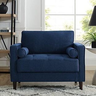 Brad's Deals is here to give you the upper hand. We are a curated shopping guide for great deals, not a store trying to sell you something. Blue Loveseat, Mid Century Loveseat, Live Room, Blue Couch, Tufted Loveseat, Tufted Seat Cushion, Blue Couches, Condo Ideas, Modern Loveseat