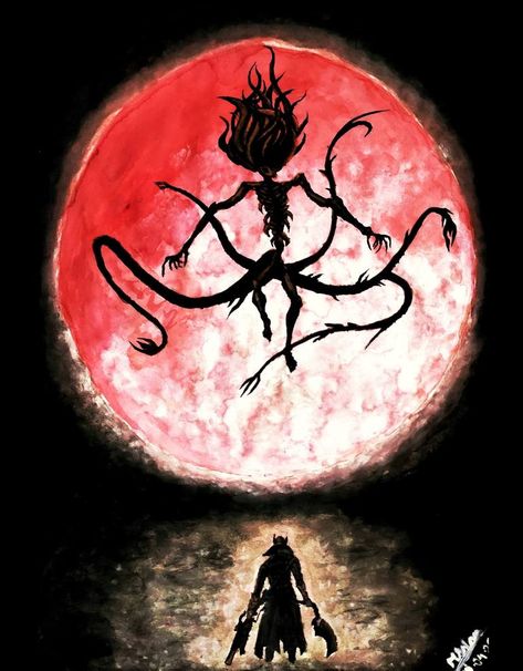 Bloodborne Moon Presence, Presence Tattoo, Moon Presence, Bloodborne Fanart, Poster Moon, Soul Game, Wallpaper Dekstop, Bloodborne, Beautiful Moon